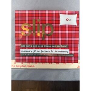 NEW Slip Rosemary Gift Set Pure Silk Pillowcase & Scrunchie Red Plaid Slipsilk